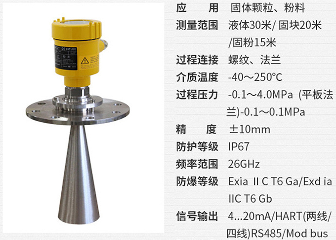 智能雷達液位計RD708技術(shù)參數(shù)表圖