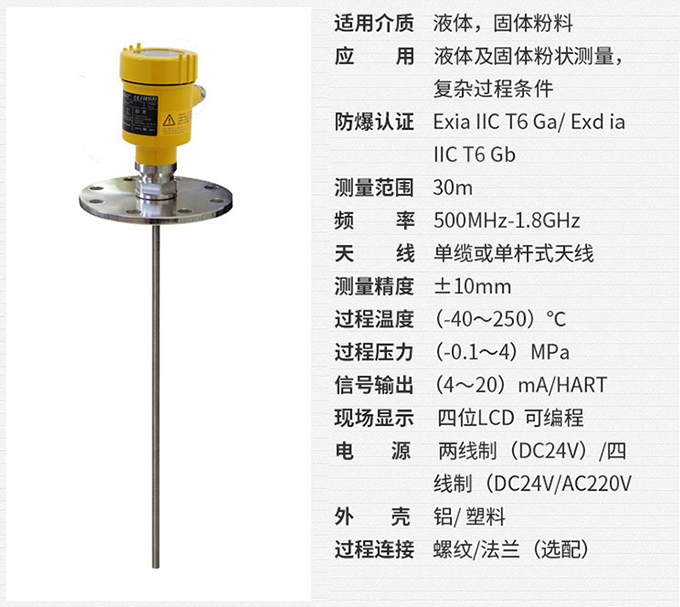 雷達物位計RD710技術(shù)參數(shù)表圖