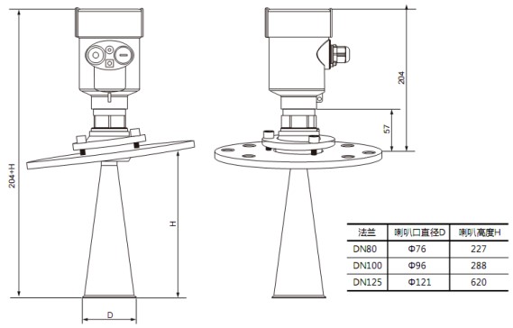 高頻雷達(dá)料位計(jì)RD706外形尺寸圖